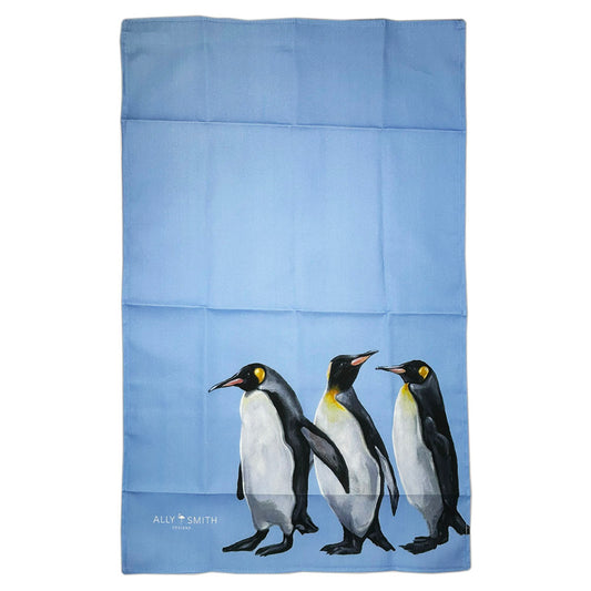 Ally Smith is a local Edinburgh based artist who has always been inspired to paint nature. Ally paints in contemporary bright, bold colours, creating characterful animal studies.
This Penguins Tea Towel is 100% cotton and machine washable at 30 degrees.