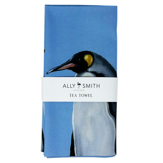 Ally Smith is a local Edinburgh based artist who has always been inspired to paint nature. Ally paints in contemporary bright, bold colours, creating characterful animal studies.
This Penguins Tea Towel is 100% cotton and machine washable at 30 degrees.