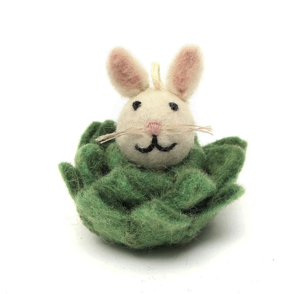 Felt cabbage bunny hanging decoration