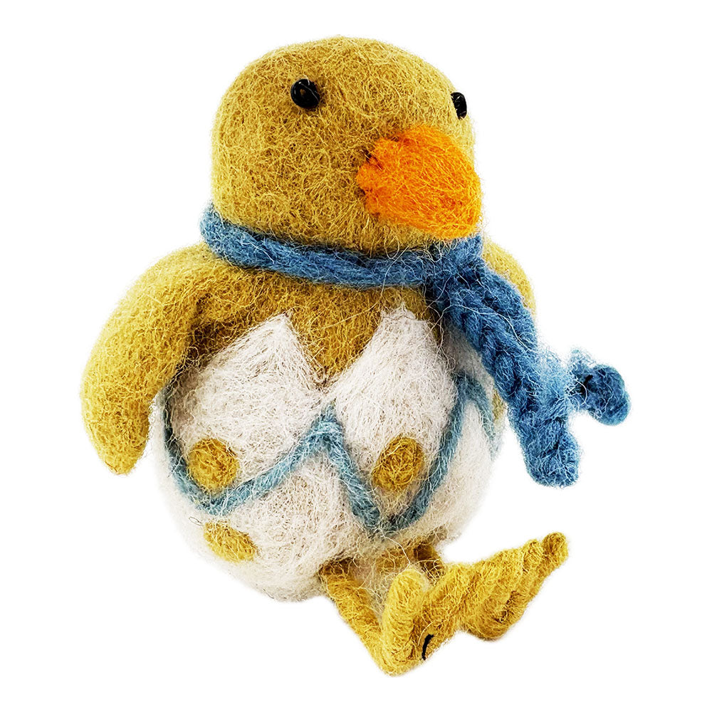 Felt chick in egg hanging decoration