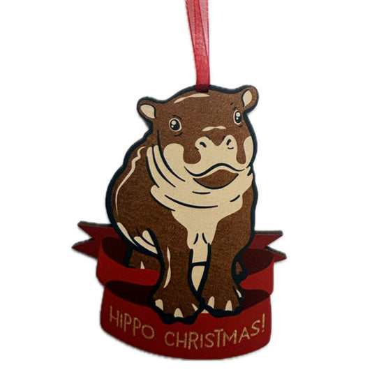Have a little bit of Edinburgh Zoo at home this Christmas with our brand-new Edinburgh Zoo Hippo hanging decoration. Handmade from sustainably sourced wood in the UK.
Approx 8.5cm Height  