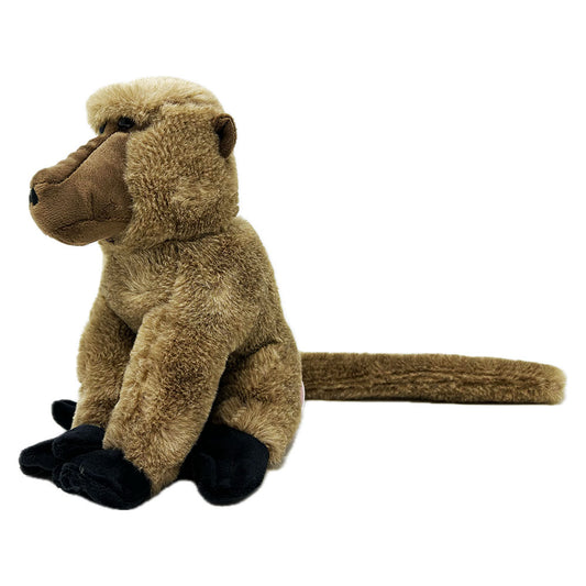This Eco Supersoft Baboon soft toy from Zappi is 100% recycled, making them not only cute but also good for the environment. A well stuffed plush body with fluffy eye brows, short plush nose safety beaded eyes and a distinctive pink rear. This Baboon really wants your attention.
22cm