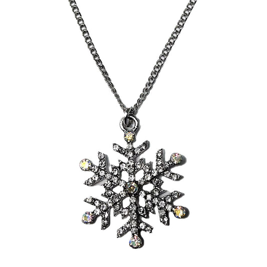 Spread some sparkle with this dazzling Boxed Snowflake Pendant Necklace. Silver plated pendant and chain, comes in an a delightful gift box.
46cm long chain 3cm pendant