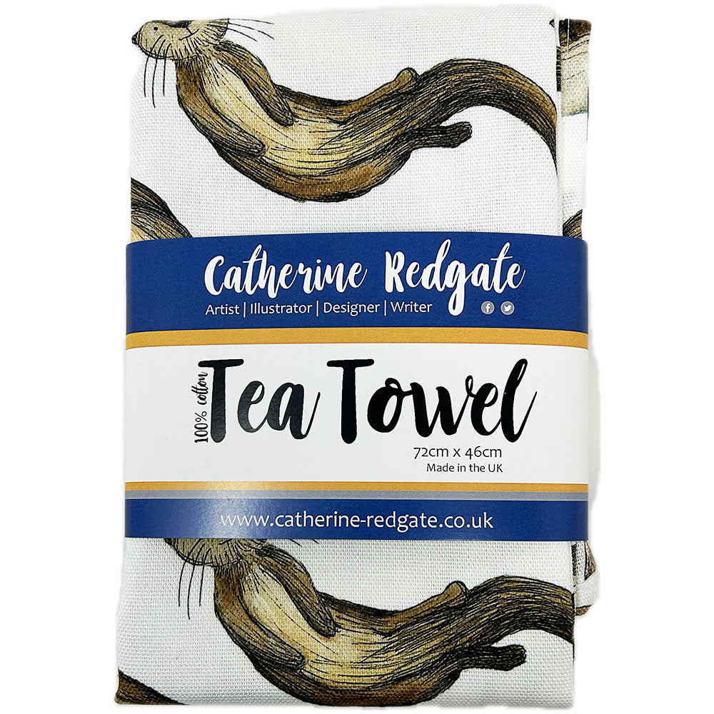 Otter Tea Towel by Catherine Redgate