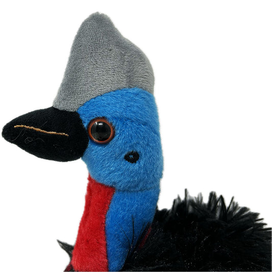 This Cassowary soft toy has a luscious, thick plush body ,short plush neck and legs and shiny safety eyes. This fearsome bird looks cute with his plush casque and felt wattle.
Eco friendly made with recycled plastic bottles, extra fun for cuddles while staying environmentally friendly.
Cassowary's are one of the closest living species to dinosaurs and the second largest bird in the world.
20cm tall
Suitable from birth.
Hand Wash