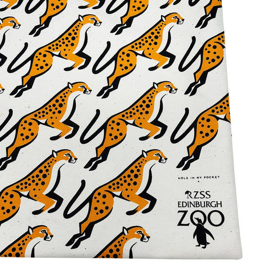 This Edinburgh Zoo C is for Cheetah Tote Bag is a fun addition to your home. Add a little cheetah style to your day out with this thick canvas bag.
Edinburgh Zoo has come together with Hole In My Pocket to create a fun, retro range of cheetah themed products. Shop the collection here.
Illustrated by Allistair Burt, Hole In My Pocket
70 x 45mm
