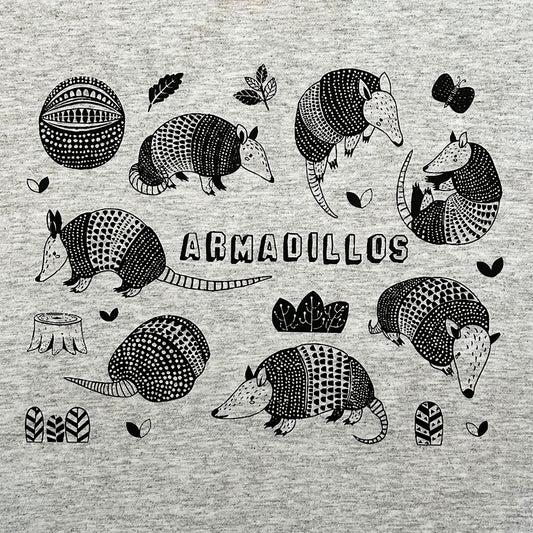 Edinburgh Zoo Multi Armadillo Print Children's T-Shirt - Sport Grey