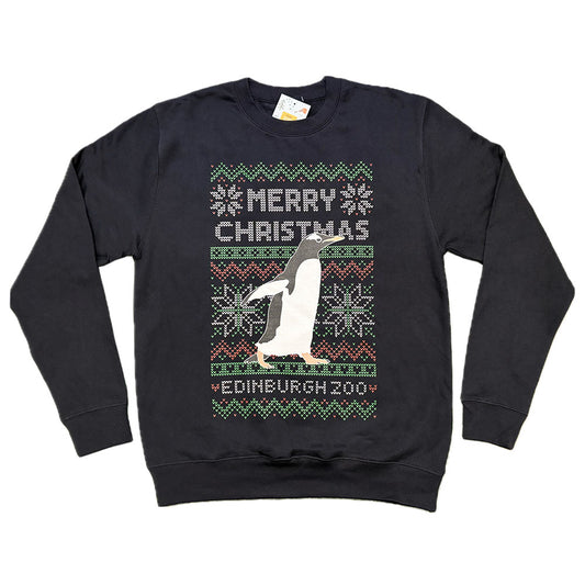 Edinburgh Zoo Gentoo Christmas Jumper - Navy
