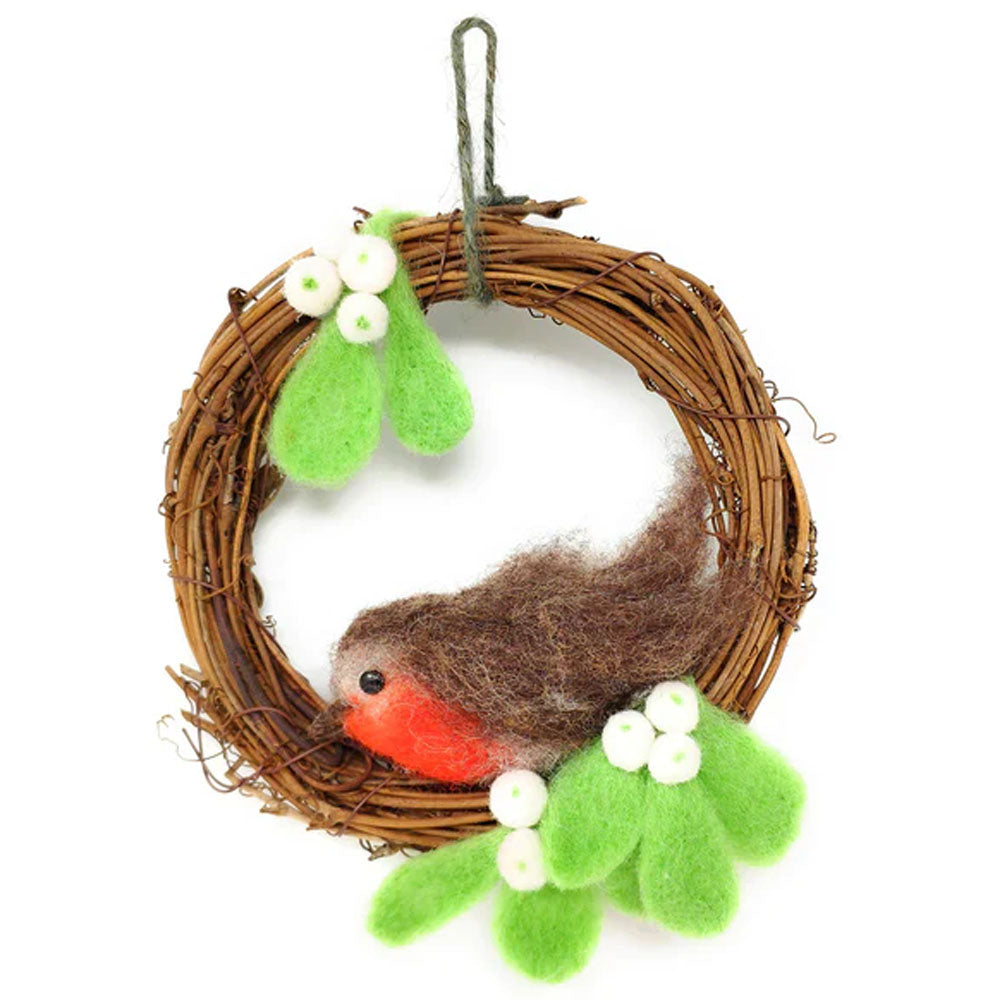 Christmas Robin Wreath Needle Felting Kit