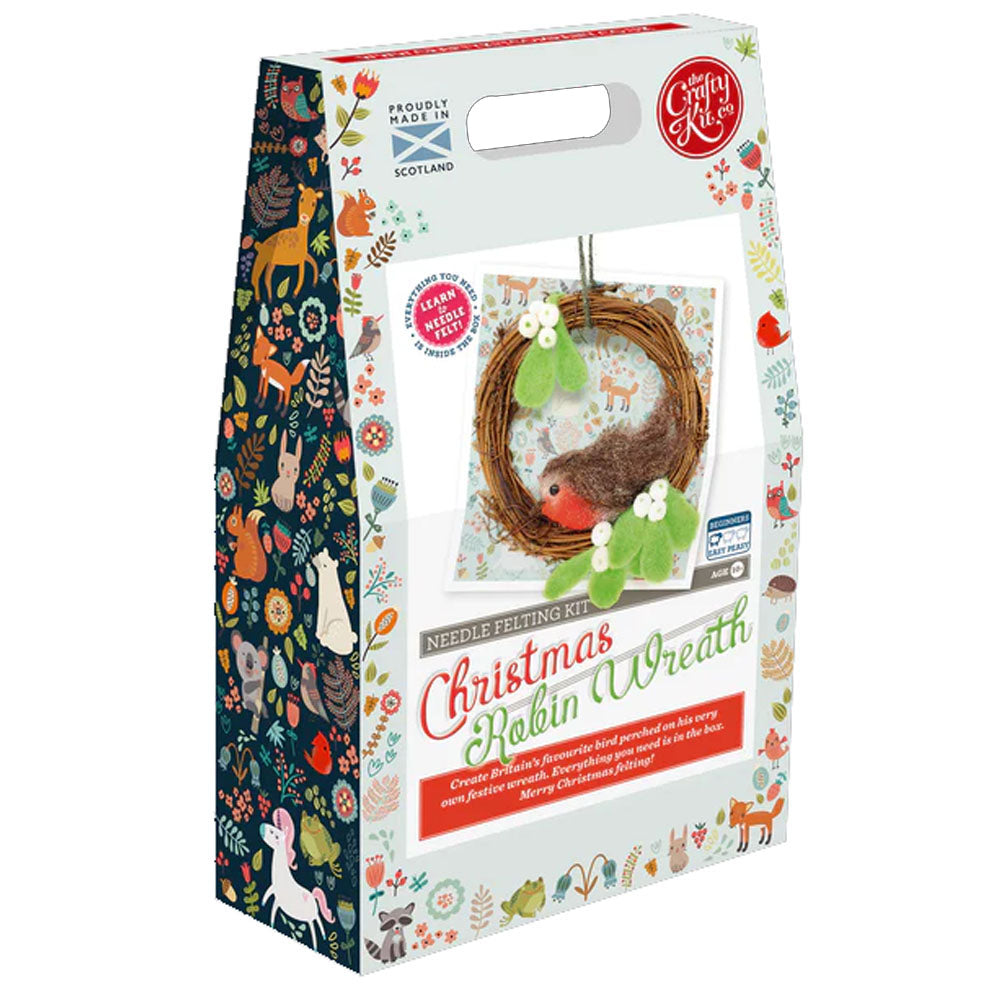 Christmas Robin Wreath Needle Felting Kit