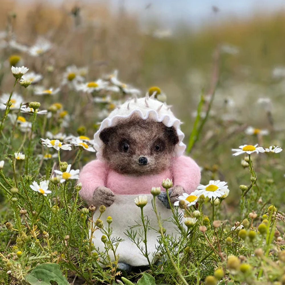 Needle felt yourself a dear Mrs. Tiggy-Winkle, caring for others as she willingly irons away in her white apron with her bristles escaping from her white hat and a smile under her button nose.
You will find great joy creating this sustainable 3D needle felting kit - designed by Crafty Kits. It's also a wonderful gift for any fan of Beatrix Potter!
Perfect for making yourself, or as a lovely boxed gift.
- Recommended for age 10+
- Approximately 8 hours of crafting enjoyment
- Designed and made in Sc