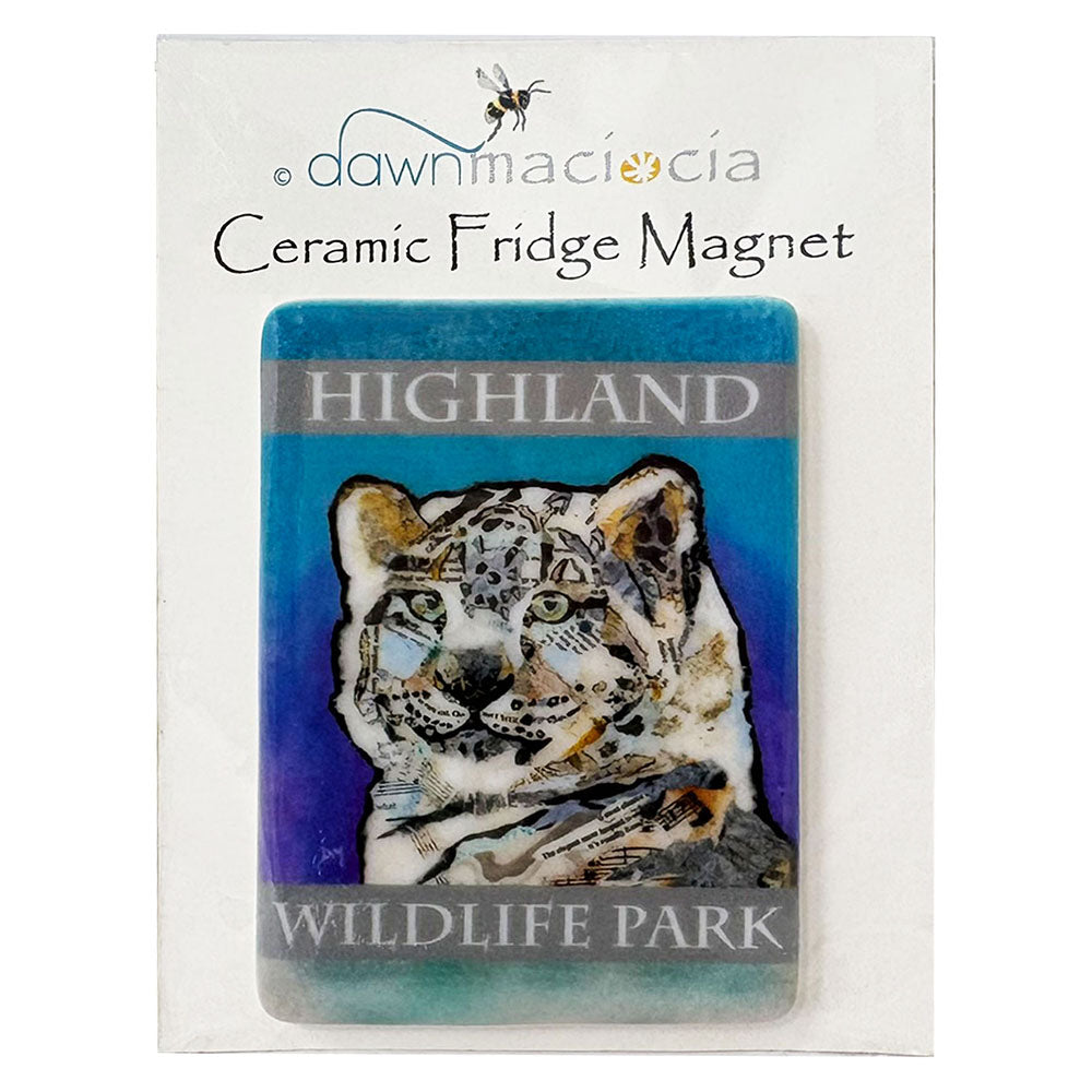 Dawn Maciocia Snow Leopard Ceramic Magnet