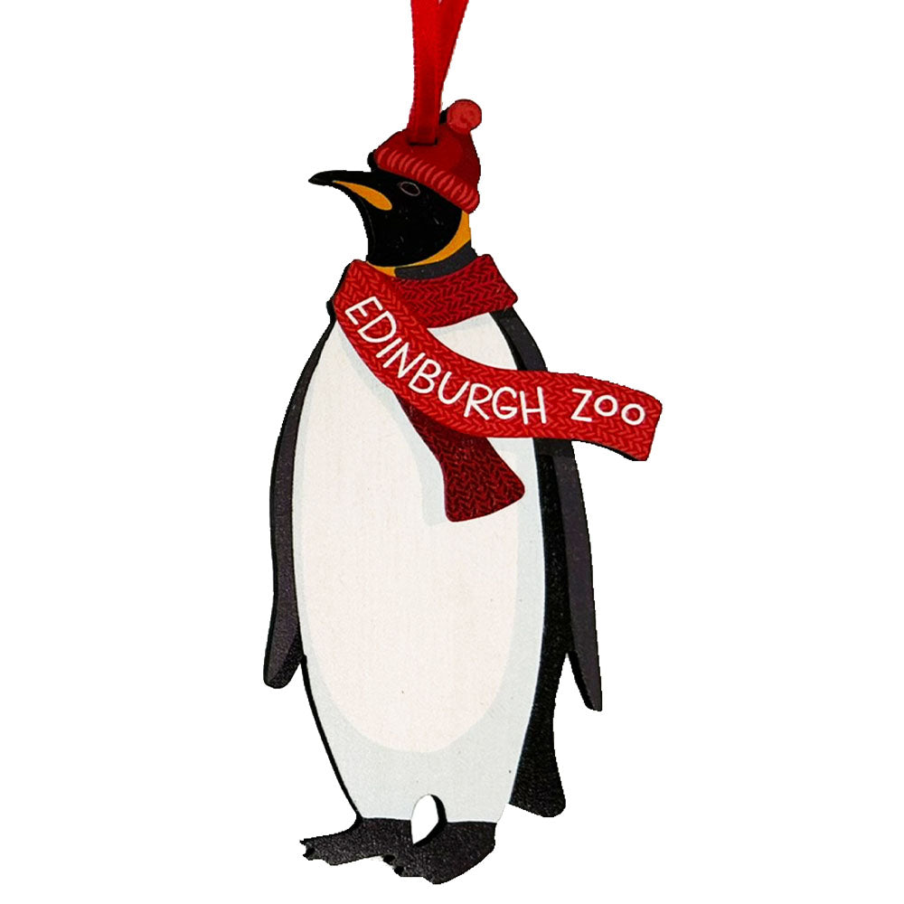 Have a little bit of Edinburgh Zoo at home this Christmas with our brand-new Edinburgh Zoo Festive King Penguin hanging decoration. Handmade from sustainably sourced wood in the UK.
Approx 9.5cm Height 