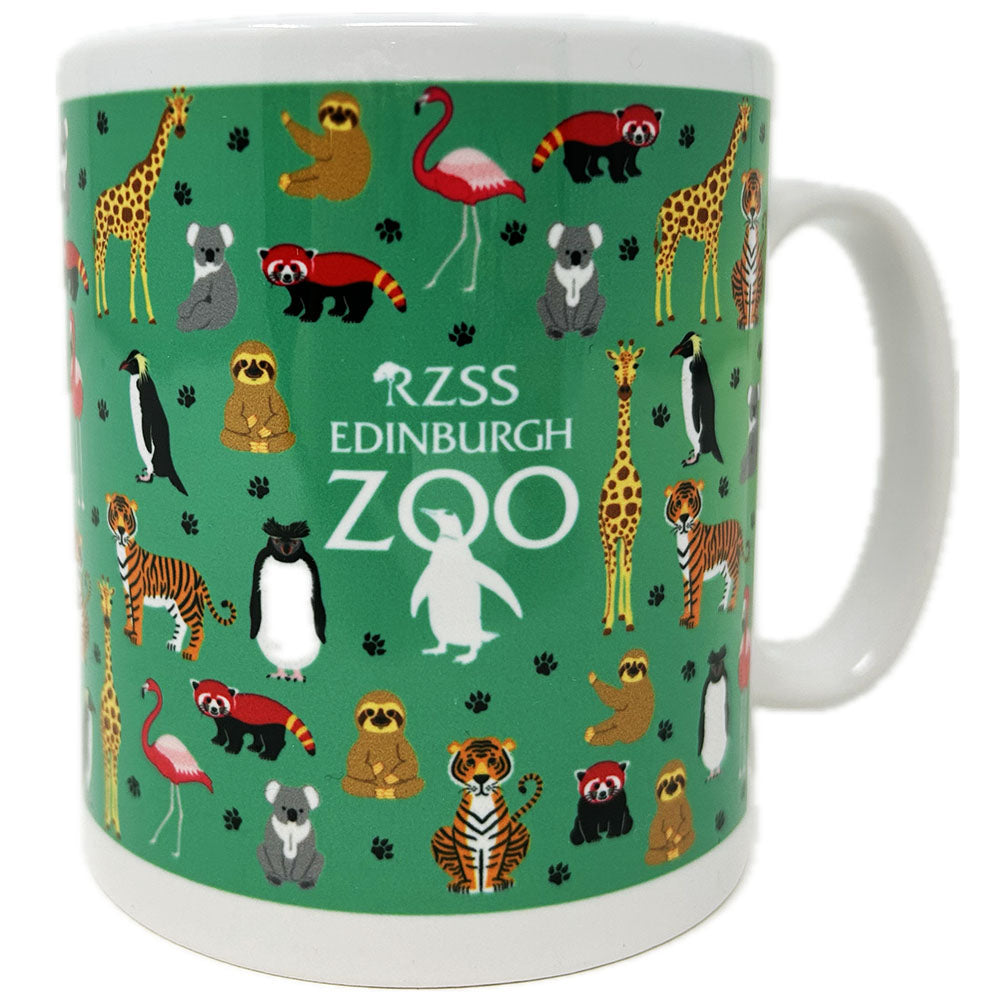 Edinburgh Zoo Multi Animal Ceramic Mug Teal