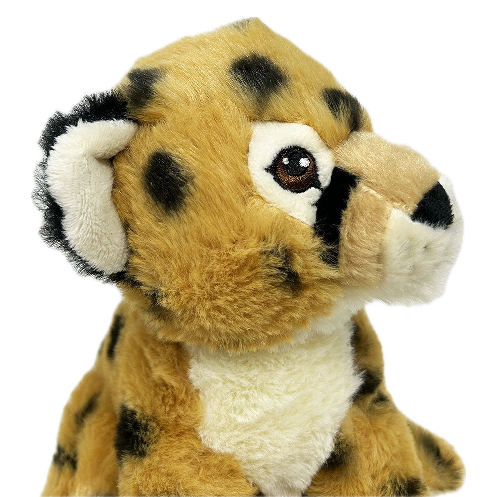 This Re-Pets Cheetah soft toy is a soft and huggable pal, made with eco friendly re-pets technology.
RPET (Recycled Polyethylene terephthalate) comes from plastic that has been used for packaging such as water and juice bottles. The plastic is collected, sorted, cleaned and shredded into pellets that can be melted again and spun into threads. The threads can then be knitted or woven into fabric that can be used in making your new favourite plush toy!
Size: 19cm/7'5" 