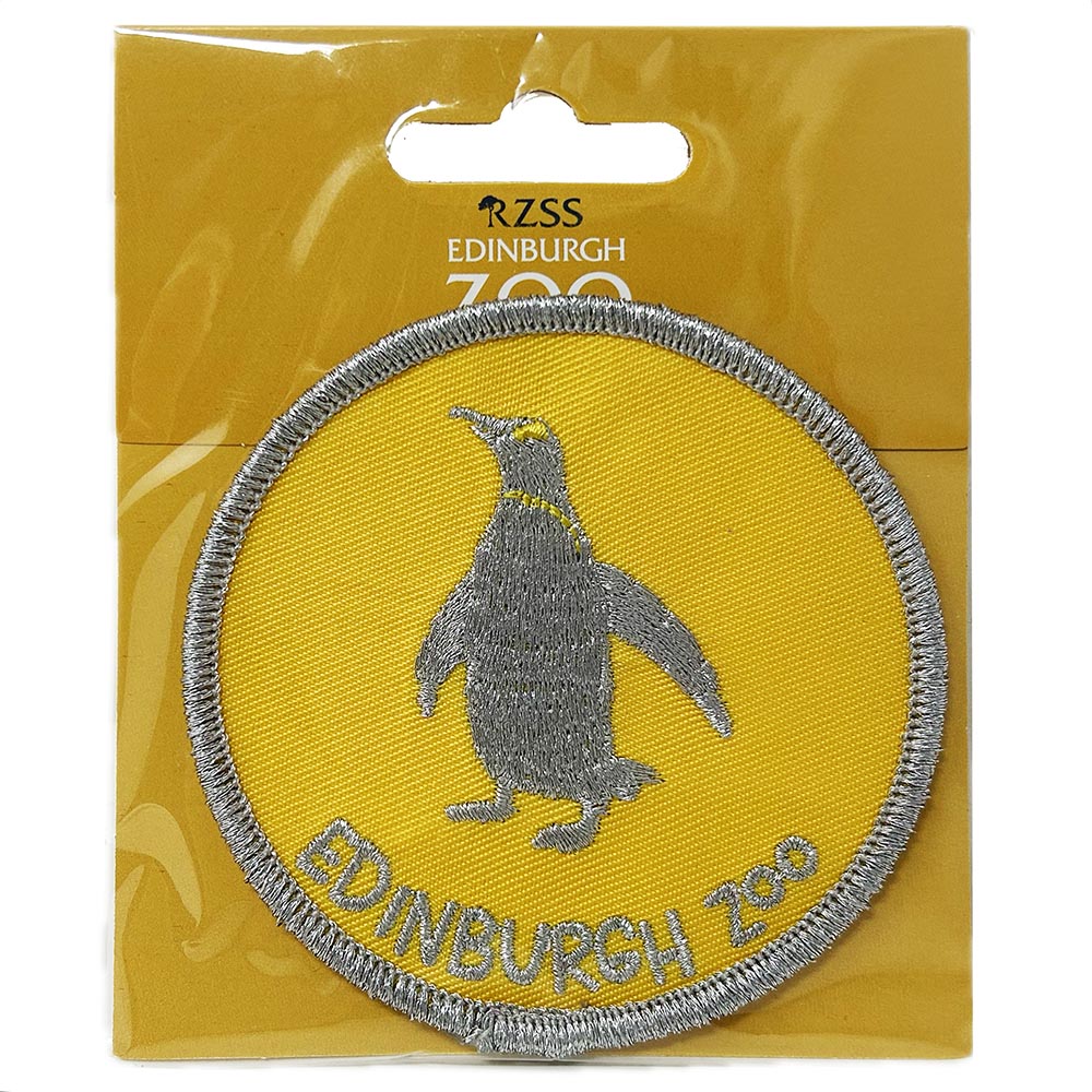P..p..p..pick up a Penguin Patch with Edinburgh Zoo embroidery.
This fabulous Navy patch with silver embroidery can be ironed or sewn onto various materials.