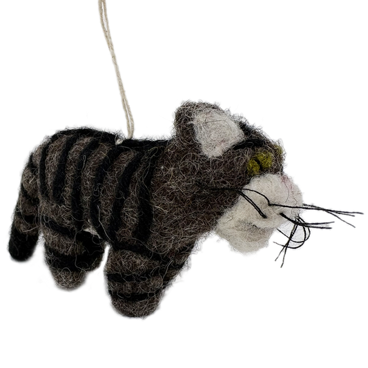 Felt wildcat hanging decoration