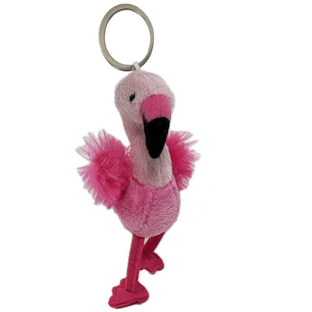Flamingo plush key ring