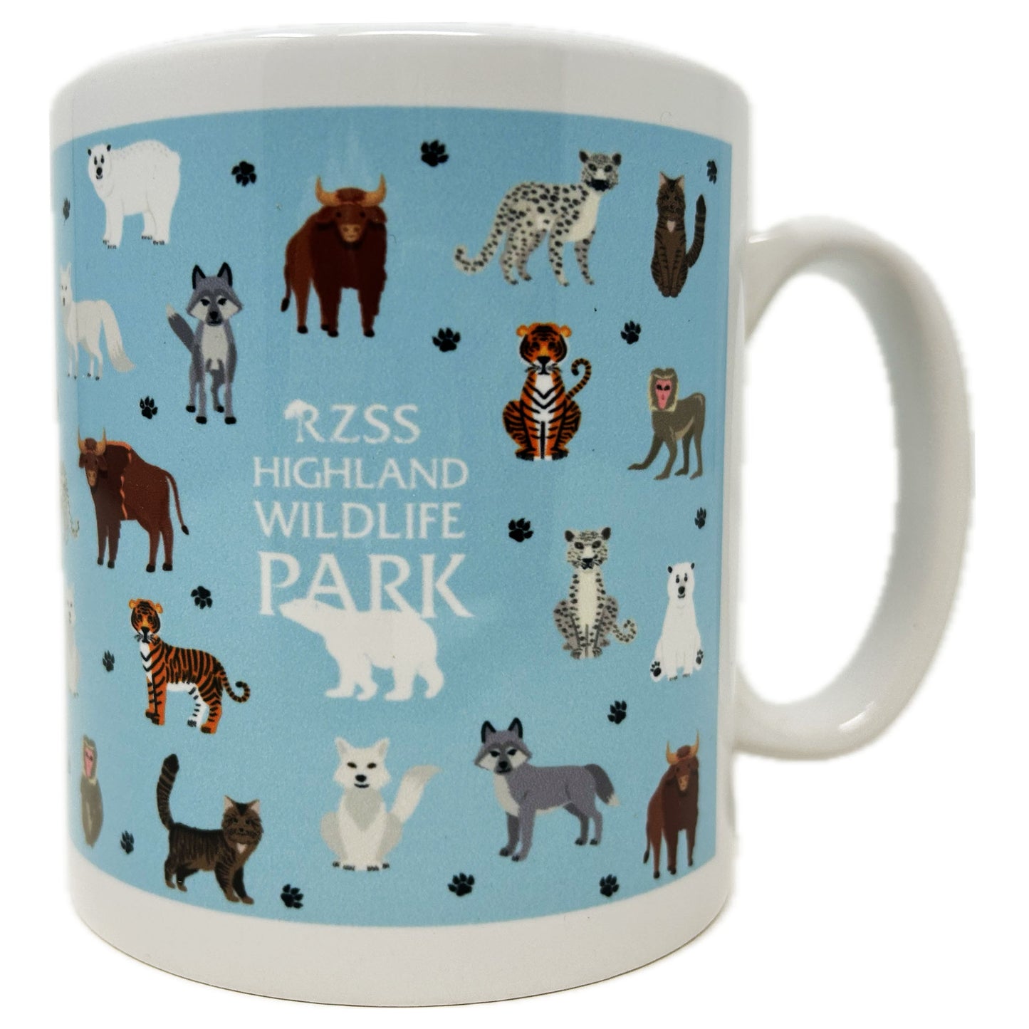 Enjoy a hot drink with our Highland Wildlife Park ceramic mug. Standard coffee cup size with a print of our Highland Wildlife Park animals.
Dishwasher safe.
350ml capacity 