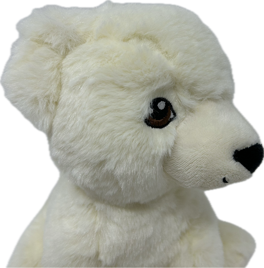 This Re-Pets Polar Bear soft toy from Nature Planet is a soft and huggable pal, made with eco friendly re-pets technology.
RPET (Recycled Polyethylene terephthalate) comes from plastic that has been used for packaging such as water and juice bottles. The plastic is collected, sorted, cleaned and shredded into pellets that can be melted again and spun into threads. The threads can then be knitted or woven into fabric that can be used in making your new favourite plush toy! 
Size: 19cm/7'5" 