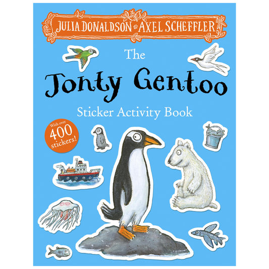 Packed with over 400 stickers, colouring-in activities, dot-to-dots, puzzles, spot the difference activities, mazes and simple word searches, there's plenty to keep children busy for hours!
Can you complete the scenes with their puzzle stickers?
Or make your way through a maze?
Can you spot five differences between two pictures?
Or even match the pairs with this treasure trove of endless fun?!
This is a brilliant companion activity book for fans of Julia Donaldson and Axel Scheffler.
32 pages