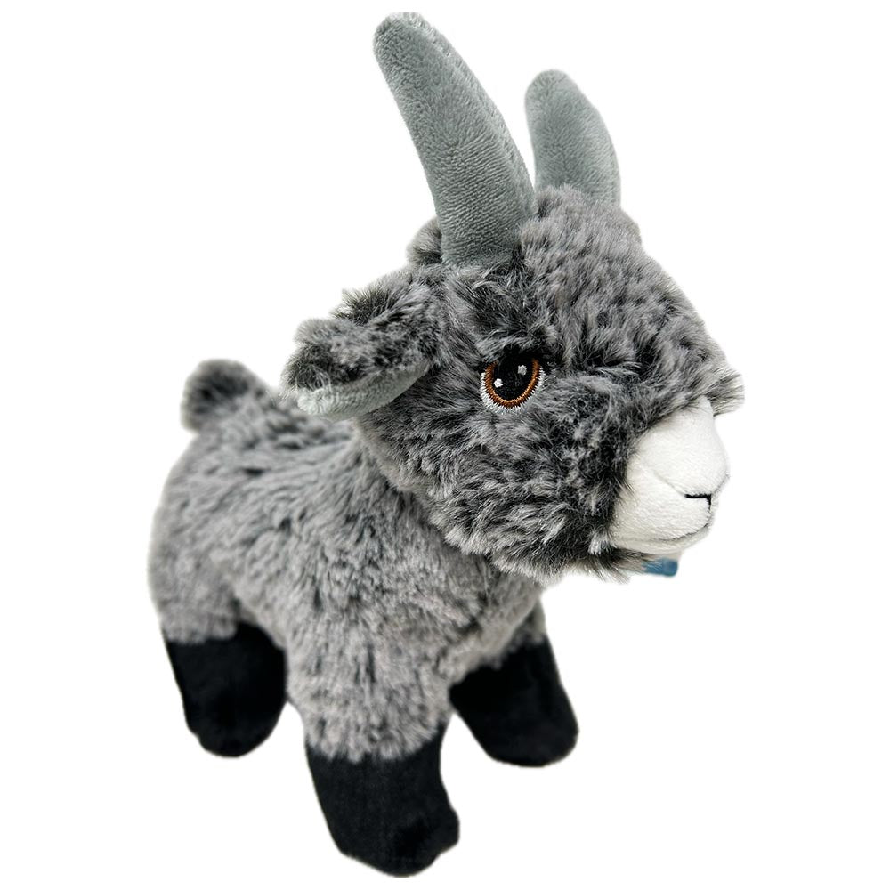 This Goat by Keel is made from 100% recycled materials. Plush multi textured body for super soft cuddling, felt horns & nose to rub and embroidered eyes.
Hand wash.
20cm tall.