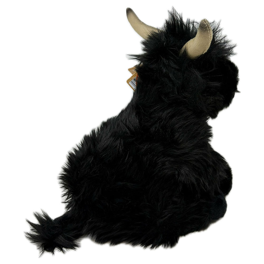 Black Highland Cow with Mooing Sound Soft Toy - 32cm