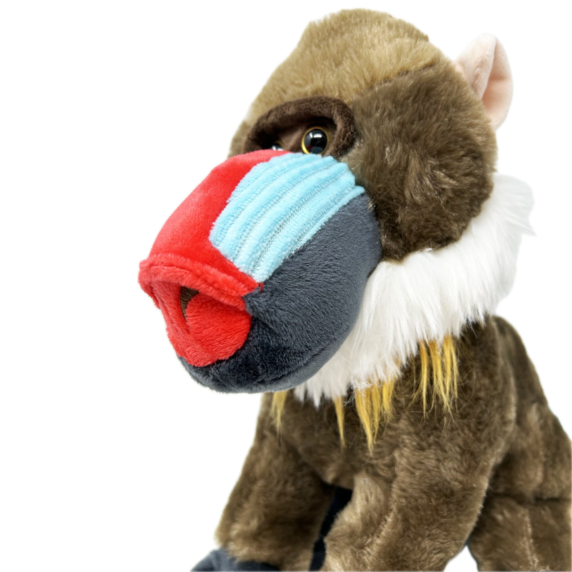 Meet your new primate pal, this Mandrill Eco Soft Toy is great fun and great for the environment. Made with 100% recycled PET materials, this toy is super soft and sustainable.
Mandrills are the largest monkey in the world, they live in groups, called ‘hordes’.
27cm high.
Suitable from birth.