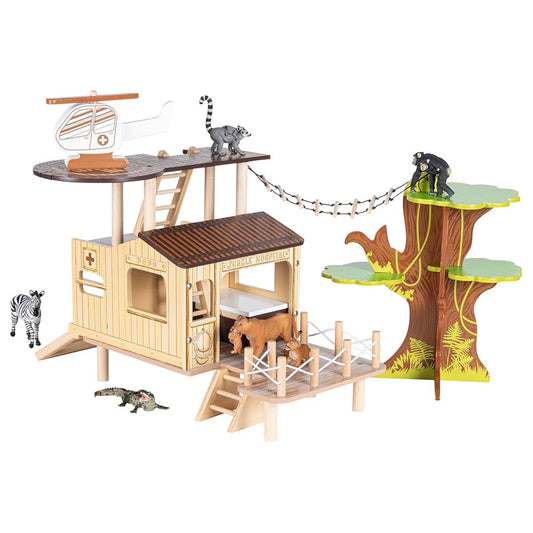 Enjoy a fun and exciting world through play for young children with the authentic and detailed products by Papo. Ignite children's imagination and fuel educational play with experiences that are full of adventure and wonder. This Papo Wooden Bush Hospital is suitable for children between 3 to 8 Years.