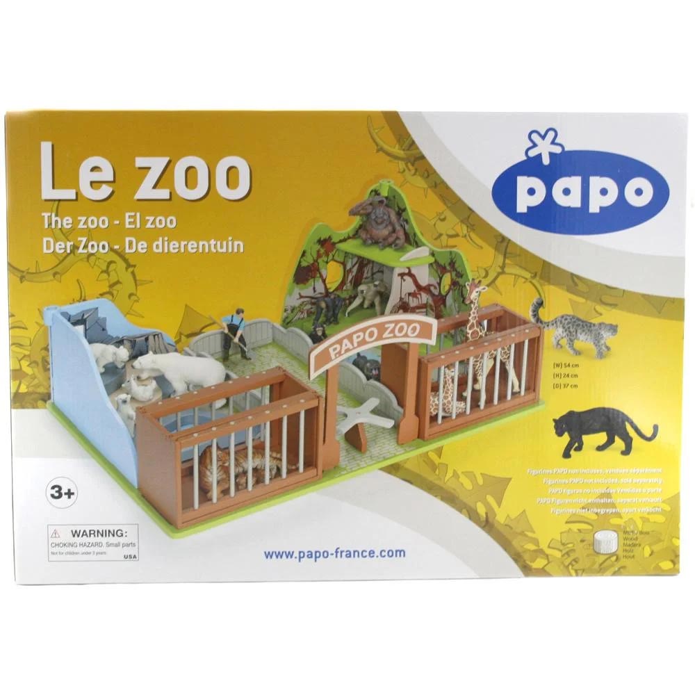 Papo zoo has opened its doors to visitors and many people want to discover all the residents! In their pool, the polar bears have fun while the monkeys perform and heckle. In the enclosures, the wildcats wait patiently for their food. Papo zoo has 2 enclosures with removable barriers to facilitate playability. An original and fun wooden environment that can accommodate many animals. PLEASE NOTE - ANIMALS ARE NOT INCLUDED WITH THIS PRODUCT.