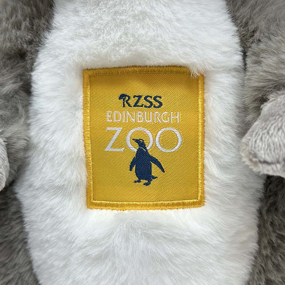 Get some koala-ty hugs with our Edinburgh Zoo Koala embroidered with our famous Edinburgh Zoo logo. This perfectly cuddly pall is made from 100% recycled materials and sports embroidered eyes and a fabulously floofy ears.