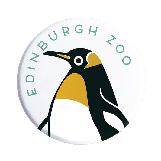 This Edinburgh Zoo Penguin Round Pin Badge is a fun addition to your badge collection. 
Edinburgh Zoo has come together with Hole In My Pocket to create a fun, retro range of penguin themed products. Shop the collection here.
Illustrated by Allistair Burt, Hole In My Pocket
33mm round