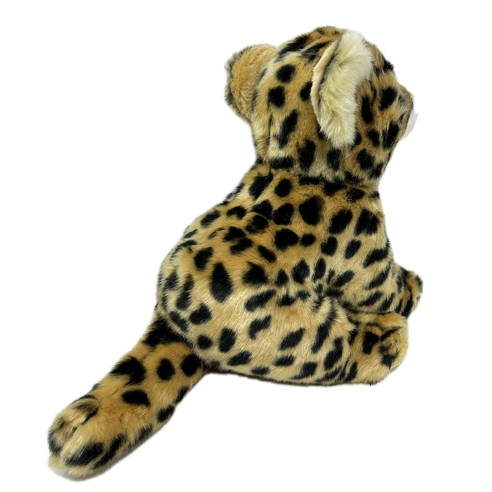 This Cheetah soft toy has a plush body, fluffy chin and extra fluffy ears. By purchasing this cheetah you will be supporting an education project in Indonesia through Plan International.
The toy stands approximately 18cm tall.
Wipe clean.