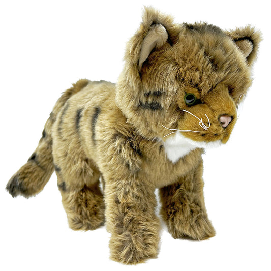 This Scottish wildcat soft toy is so soft and cuddly. A bespoke product, made for the RZSS wildcat conservation project. Find out more about this project by visiting rzss.org.uk/wildcats.   By purchasing this wildcat, you will also be supporting an education project in Nepal through Plan International.   The wildcat toy stands approximately 22cm (7.5") tall.  Exclusive Royal Zoological Society of Scotland conservation logo on the label.