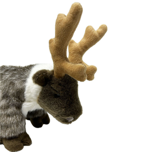 This Reindeer soft toy by Nature Planet is so soft and cuddly. By purchasing this Reindeer you will be supporting an education project in Indonesia through Plan International. Reindeer toy stands approximately 18cm tall.