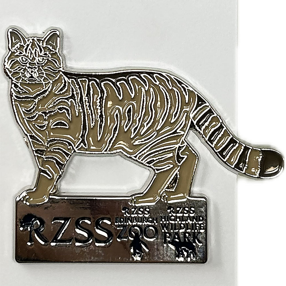 Get your paws on this RZSS Scottish Wildcat Magnet. 6cm x 5cm in size with RZSS, Edinburgh Zoo & Highland Wildlife Park logos.
