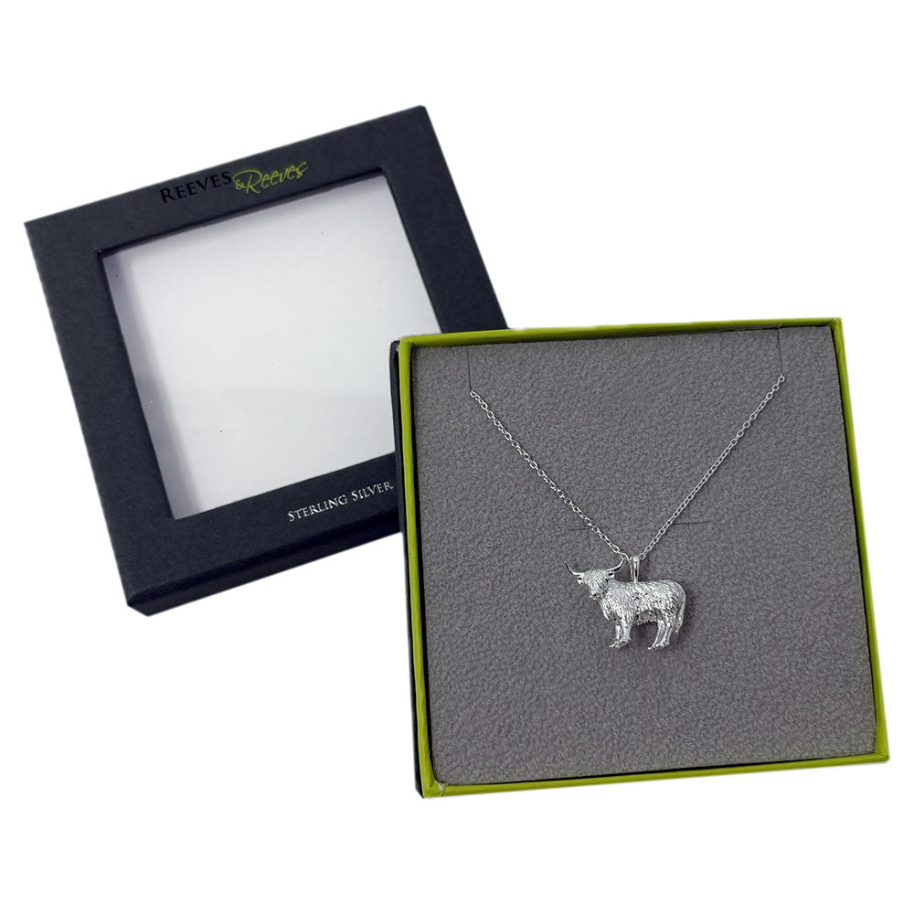 Reeves & Reeves Highland Cow Silver Necklace