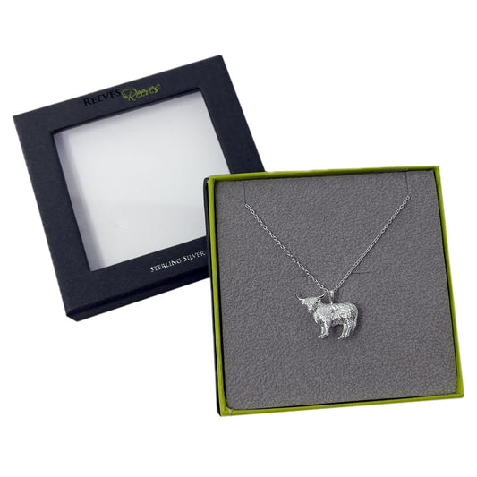 Reeves & Reeves Highland Cow Silver Necklace
