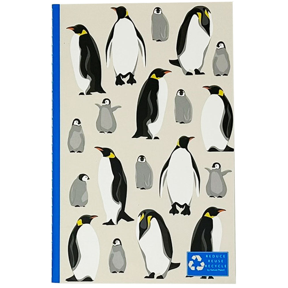 Colourful notebook with pages made from recycled paper, collect all 7 designs! Dimensions: 13cm x 20cm Available in penguin, flamingo and wildlife designs. Price shown is per notebook.