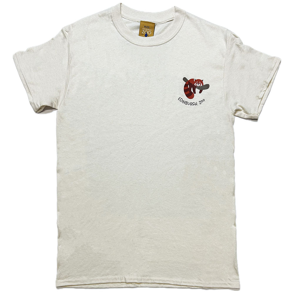 Get ready to rock your inner animal lover with our Edinburgh Zoo Red Panda Pocket Print T-shirt! This quirky and fun t-shirt features a cute Red Panda design on a natural, cotton T-shirt. Show off your love for all creatures great and small with this playful and unique tee.