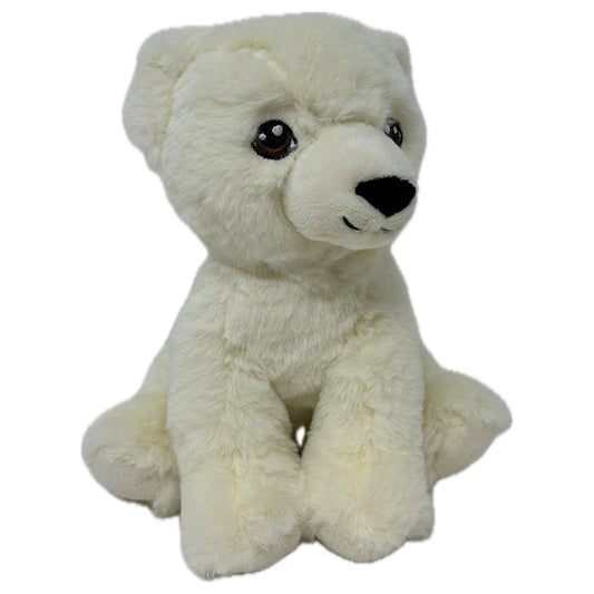 This Re-Pets Polar Bear soft toy from Nature Planet is a soft and huggable pal, made with eco friendly re-pets technology.
RPET (Recycled Polyethylene terephthalate) comes from plastic that has been used for packaging such as water and juice bottles. The plastic is collected, sorted, cleaned and shredded into pellets that can be melted again and spun into threads. The threads can then be knitted or woven into fabric that can be used in making your new favourite plush toy! 
Size: 19cm/7'5" 
