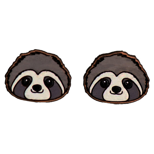 These Sloth Head Cherrywood Earrings will make a statement without leaving a big pawprint. Perfectly petite at 1.3 x 0.6 cm, these delicate accessories are hand painted and responsibly presented in eco-friendly packaging. 