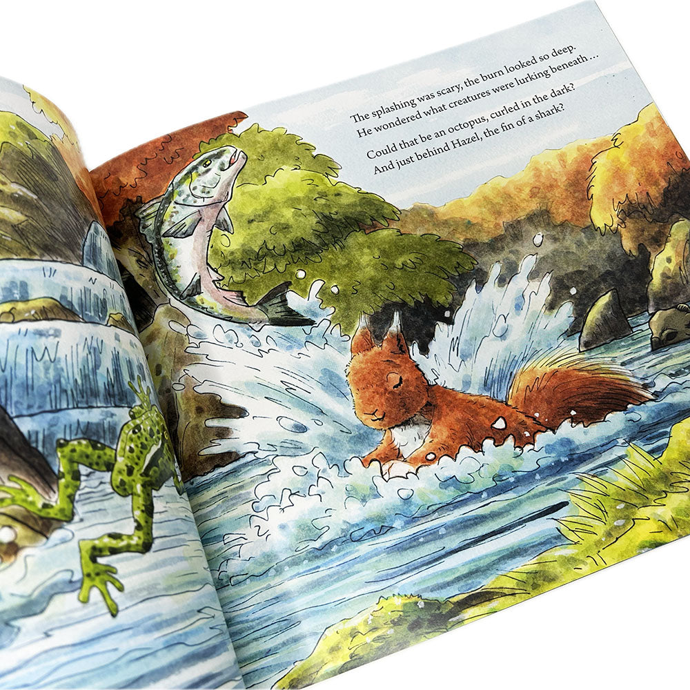 Rowan and his sister Hazel are leaving their drey on their own for the very first time. Hazel is excited and can't wait to find tasty things to eat! Rowan is more nervous, and reminds his sister that Mum said not to wander too far...
Written in Lynne Rickards' signature rhyme, this is a charming tale of courage. Jon Mitchell's beatutiful illustrations of Scottish woodlands are full of detail and character.
From the author of best-selling Skye the Puffling and Rowan the Red Squirrel, Oran the Curious Otter