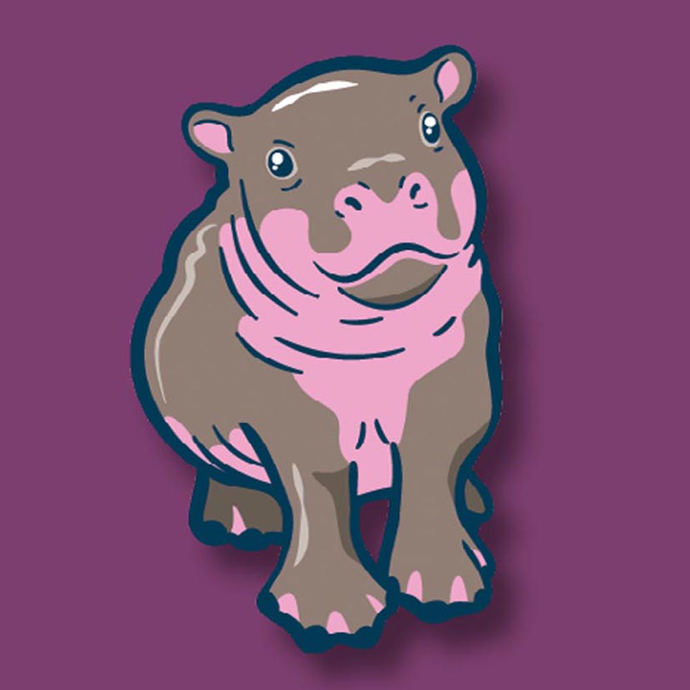 Get your hooves on this RZSS Sitting Haggis the Hippo Pin Badge.
4cm x 2.5cm in size with safety stud back release.