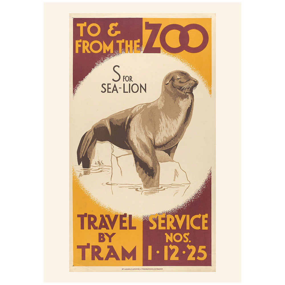 Edinburgh Zoo memories sea lion tram posters A4 print