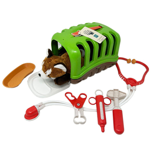 Every young animal lover will love looking after their very own&nbsp;Red Panda with this Red Panda Vet Set from Nature Planet. Branded with our very own Highland Wildlife Park Logo. The set contains vet tools, an animal carrier and a cuddly&nbsp;Red Panda soft toy. Carrier Size: 20x14x15cm. Soft Toy Size: 15cm Approx.