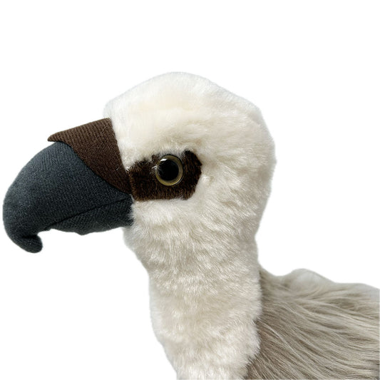 This Vulture soft toy has a luscious plush body, extra thick plush hackle, felted feet and shiny safety eyes. This infamous bird looks super cute with realistic beak and feet.
Eco friendly made with recycled plastic bottles, extra fun for cuddles while staying environmentally friendly.
Vultures often get a bad reputation but they are not bad. Like every creature, they play an important role in our eco system. Some people think of them as natures cleaners.
35cm tall
Suitable from birth.
Hand Wash