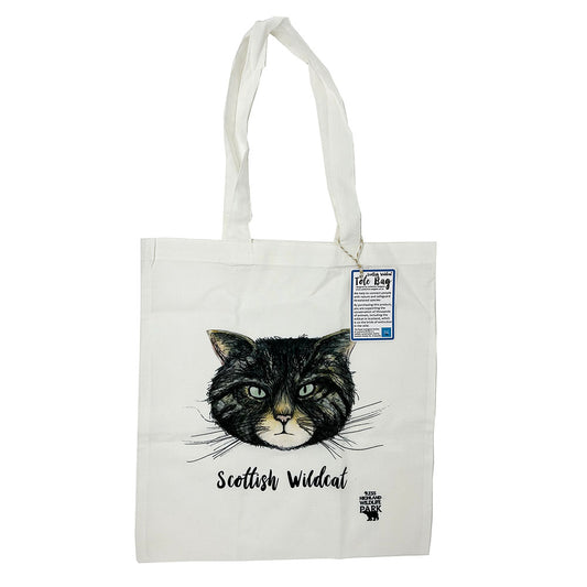 Carry your everyday essentials in style with this Highland Wildlife Park Wildcat Tote Bag by Catherine Redgate! This tote is perfect for your wild side, featuring a fierce wildcat illustration with designer flair. Purr-fect for the fashion-savvy! Dimensions: 46cm x 38cm