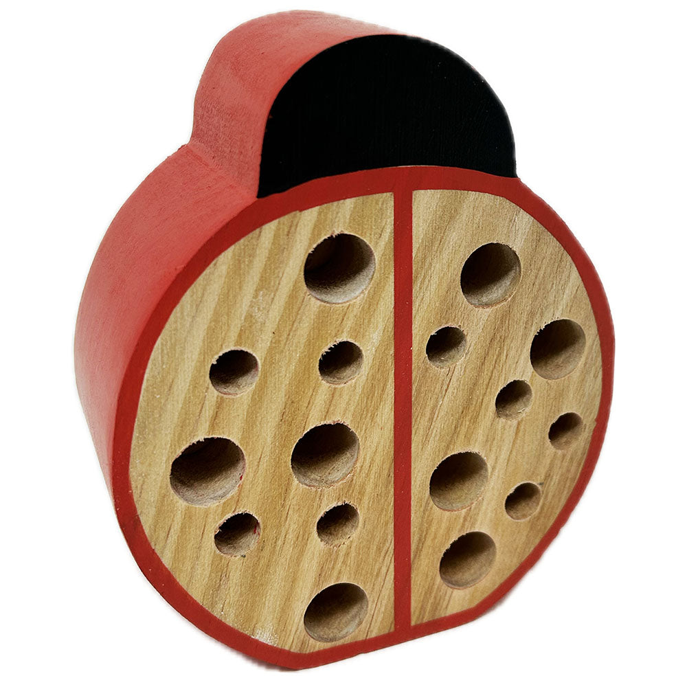 Add some colourful charm to your garden with this wooden bug hotel, shaped like a lovely ladybird. Perfect for encouraging ladybirds and other pollinating insects to visit and stay in a garden or outdoor space. This unique insect hotel is an ideal gift for anyone who loves their outside space. Includes hanging loop, attached to the back.
5 cm × 9.6 cm × 11.6 cm