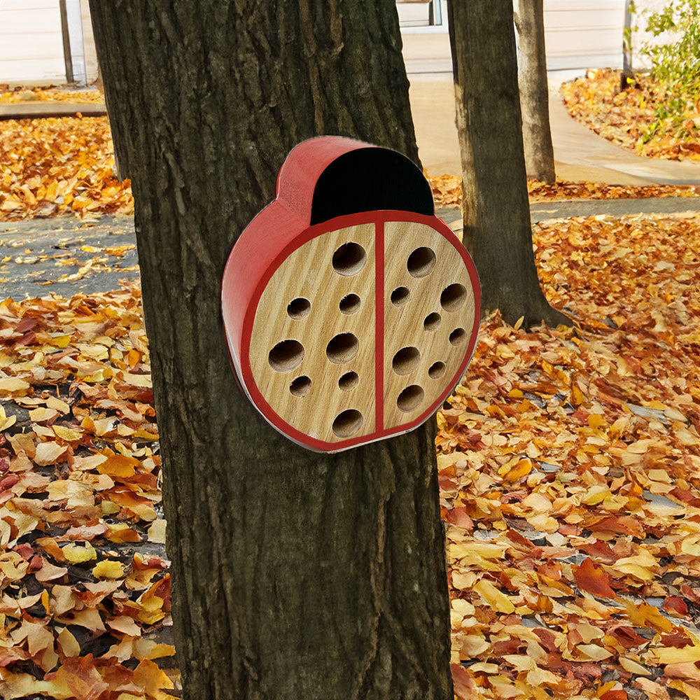 Add some colourful charm to your garden with this wooden bug hotel, shaped like a lovely ladybird. Perfect for encouraging ladybirds and other pollinating insects to visit and stay in a garden or outdoor space. This unique insect hotel is an ideal gift for anyone who loves their outside space. Includes hanging loop, attached to the back.
5 cm × 9.6 cm × 11.6 cm